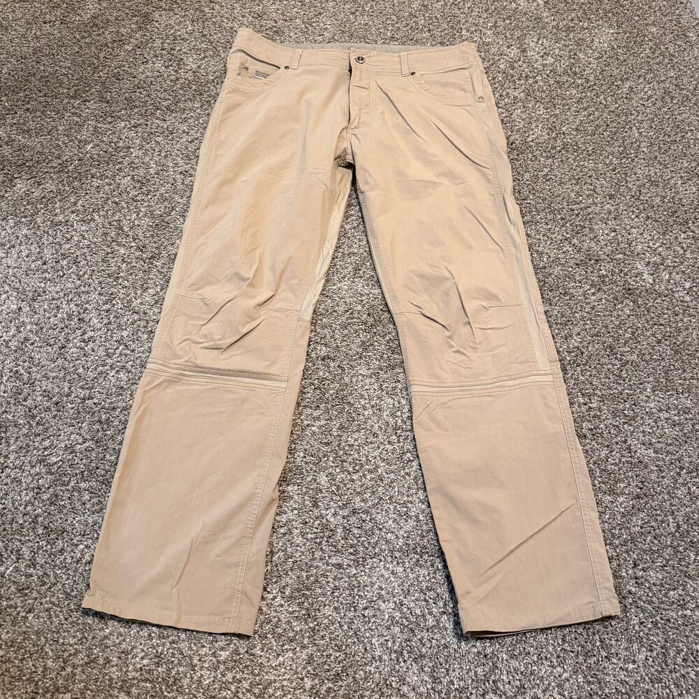 KUHL Radikl Pants Mens 36x32 Khaki Hiking Outdoor Gusseted Stretch 7 Pocket